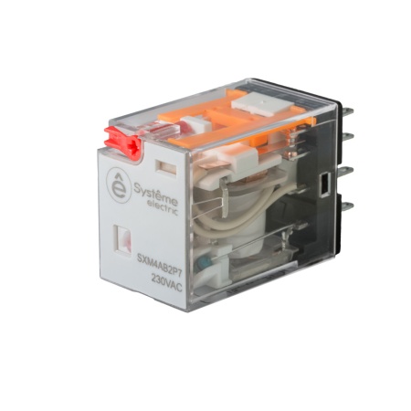 SXM4AB2P7 Реле 6A 4CO 230VAC тест кнопка LED